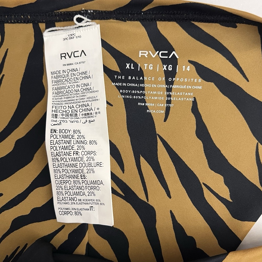 RVCA Top Notch Cheeky Bikini Bottom Low Rise Size XL - Picture 9 of 11